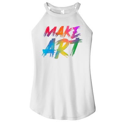 Cool Colorful Painted Make Art Women's Perfect Tri Rocker Tank