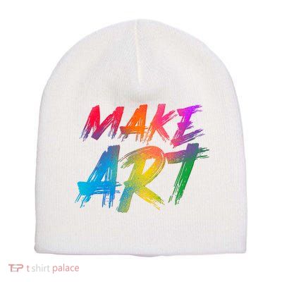 Cool Colorful Painted Make Art Short Acrylic Beanie