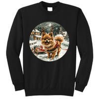 Cute Christmas Pomeranian Puppy Reindeer Dog Holiday Village Sweatshirt