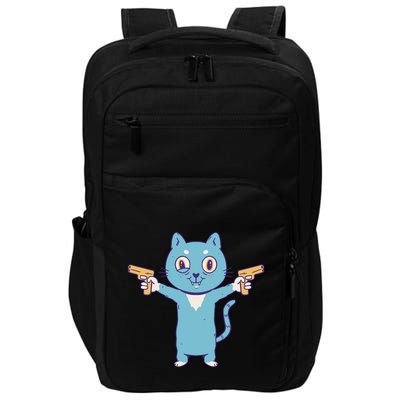 Crazy Cat Pew Pew Funny Impact Tech Backpack