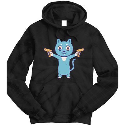 Crazy Cat Pew Pew Funny Tie Dye Hoodie