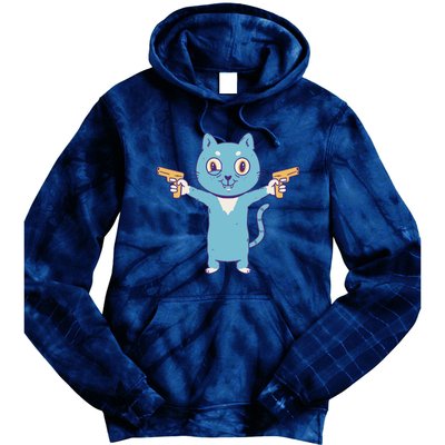 Crazy Cat Pew Pew Funny Tie Dye Hoodie