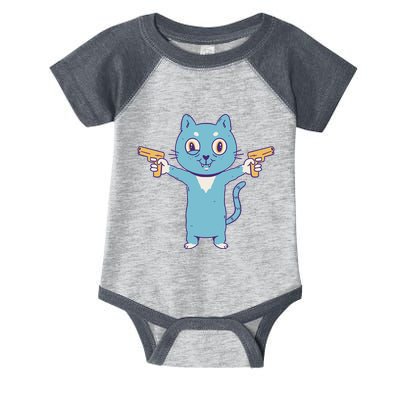 Crazy Cat Pew Pew Funny Infant Baby Jersey Bodysuit