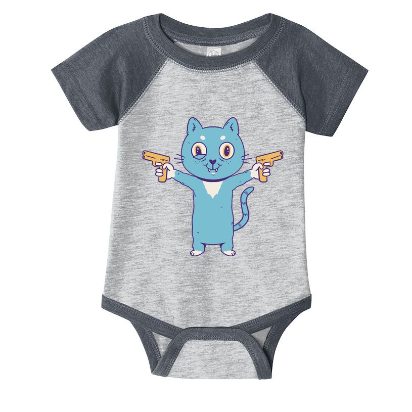 Crazy Cat Pew Pew Funny Infant Baby Jersey Bodysuit