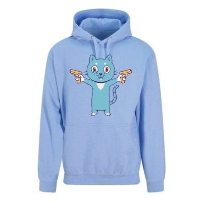 Crazy Cat Pew Pew Funny Unisex Surf Hoodie