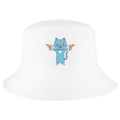 Crazy Cat Pew Pew Funny Cool Comfort Performance Bucket Hat