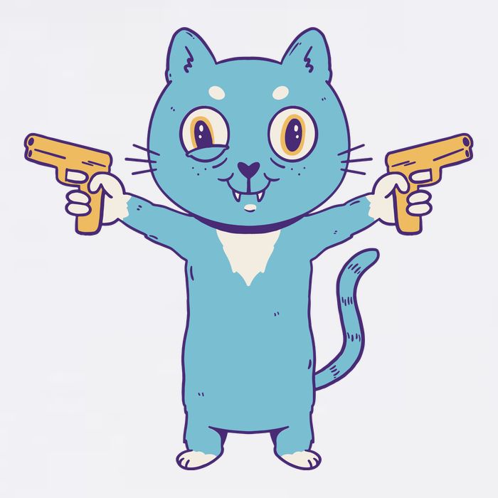 Crazy Cat Pew Pew Funny Garment-Dyed Sweatshirt