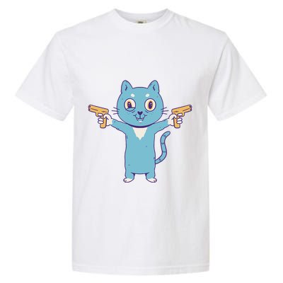 Crazy Cat Pew Pew Funny Garment-Dyed Heavyweight T-Shirt