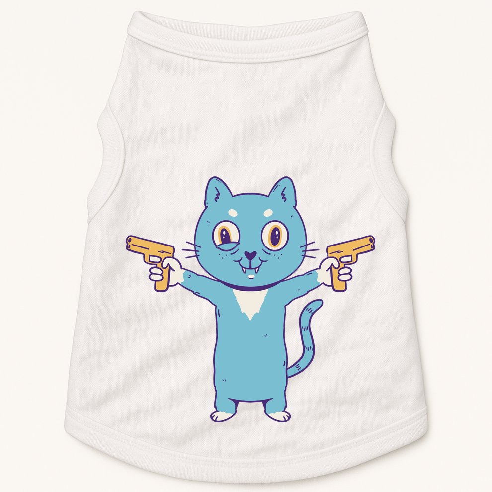 Crazy Cat Pew Pew Funny Doggie Tank