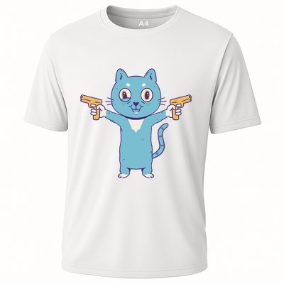 Crazy Cat Pew Pew Funny Performance Shirt