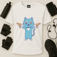 Crazy Cat Pew Pew Funny Performance Shirt