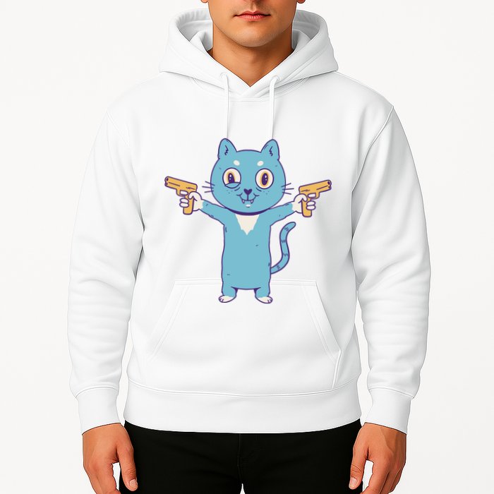 Crazy Cat Pew Pew Funny Hoodie