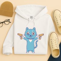 Crazy Cat Pew Pew Funny Hoodie