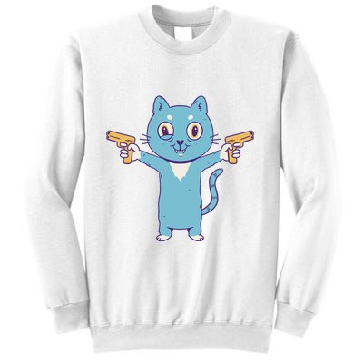 Crazy Cat Pew Pew Funny Sweatshirt