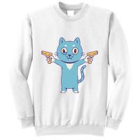 Crazy Cat Pew Pew Funny Sweatshirt