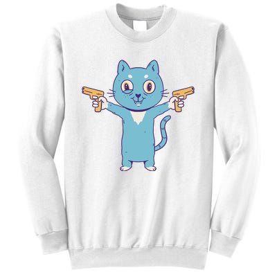 Crazy Cat Pew Pew Funny Sweatshirt