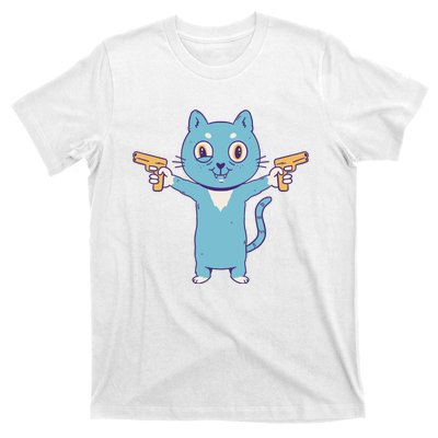 Crazy Cat Pew Pew Funny T-Shirt