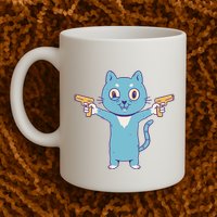 Crazy Cat Pew Pew Funny Mug