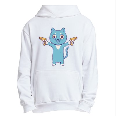 Crazy Cat Pew Pew Funny Urban Pullover Hoodie