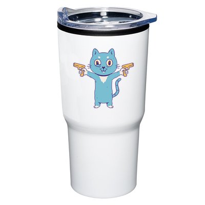 Crazy Cat Pew Pew Funny Tumbler