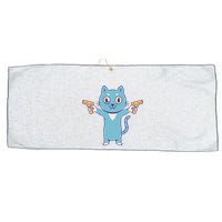 Crazy Cat Pew Pew Funny Large Microfiber Waffle Golf Towel