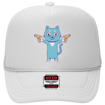 Crazy Cat Pew Pew Funny Trucker Hat