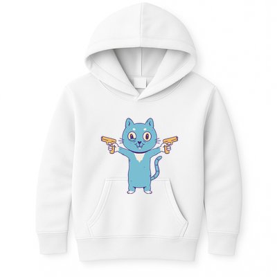 Crazy Cat Pew Pew Funny Kids Hoodie