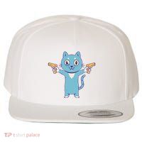 Crazy Cat Pew Pew Funny Wool Snapback Cap