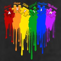 Cute Colorful Painted Autism Puzzle Pieces Heart Trucker Hat
