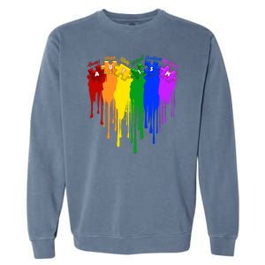 Cute Colorful Painted Autism Puzzle Pieces Heart Garment-Dyed Sweatshirt