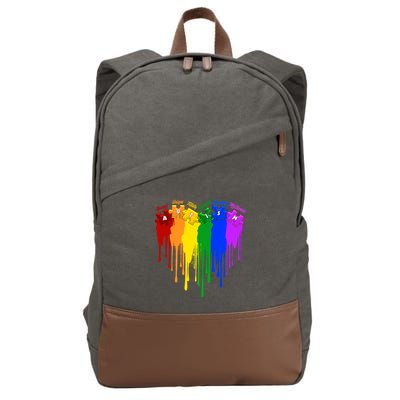 Cute Colorful Painted Autism Puzzle Pieces Heart Cotton Canvas Backpack