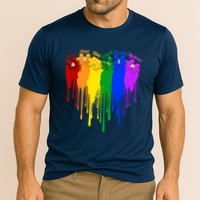 Cute Colorful Painted Autism Puzzle Pieces Heart Performance Shirt
