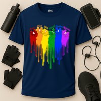 Cute Colorful Painted Autism Puzzle Pieces Heart Performance Shirt