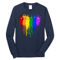 Cute Colorful Painted Autism Puzzle Pieces Heart Long Sleeve Shirt