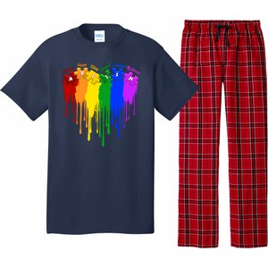 Cute Colorful Painted Autism Puzzle Pieces Heart Pajama Set