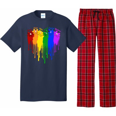 Cute Colorful Painted Autism Puzzle Pieces Heart Pajama Set