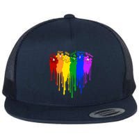 Cute Colorful Painted Autism Puzzle Pieces Heart Flatbill Hat