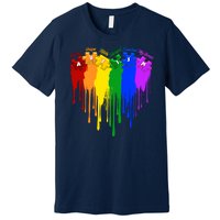 Cute Colorful Painted Autism Puzzle Pieces Heart Premium T-Shirt