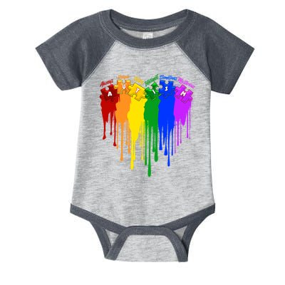Cute Colorful Painted Autism Puzzle Pieces Heart Infant Baby Jersey Bodysuit