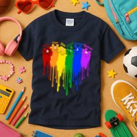 Cute Colorful Painted Autism Puzzle Pieces Heart Kids T-Shirt