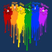 Cute Colorful Painted Autism Puzzle Pieces Heart Kids T-Shirt