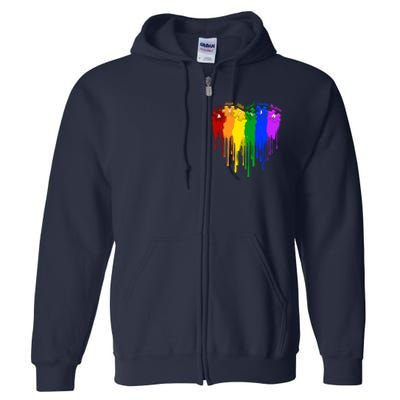 Cute Colorful Painted Autism Puzzle Pieces Heart Full Zip Hoodie