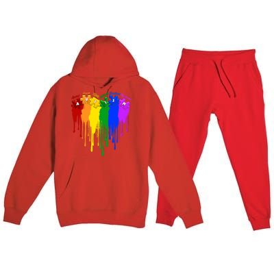 Cute Colorful Painted Autism Puzzle Pieces Heart Premium Hooded Sweatsuit Set