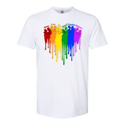 Cute Colorful Painted Autism Puzzle Pieces Heart Softstyle CVC T-Shirt