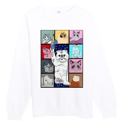 Cute Cat Purring In My Lap Cause It Loves Me Premium Crewneck Sweatshirt