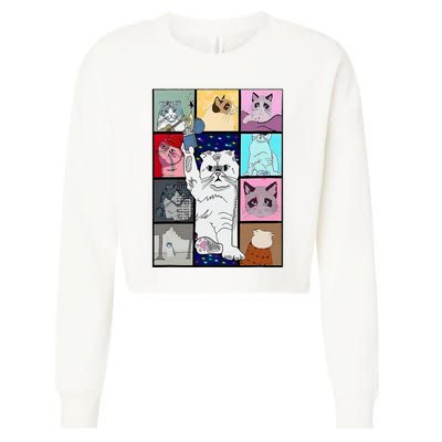 Cute Cat Purring In My Lap Cause It Loves Me Cropped Pullover Crew