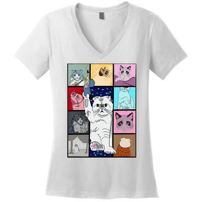 Cute Cat Purring In My Lap Cause It Loves Me Women's V-Neck T-Shirt