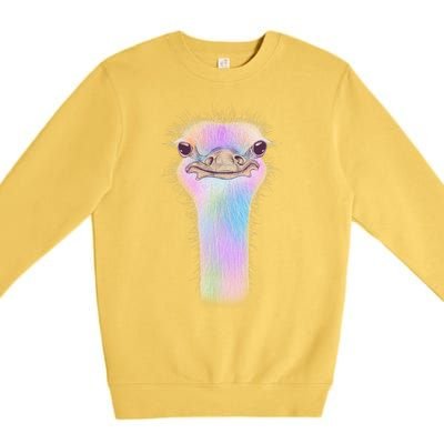 Cute Colorful Pastel Ostrich Premium Crewneck Sweatshirt