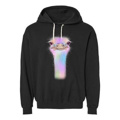 Cute Colorful Pastel Ostrich Garment-Dyed Fleece Hoodie