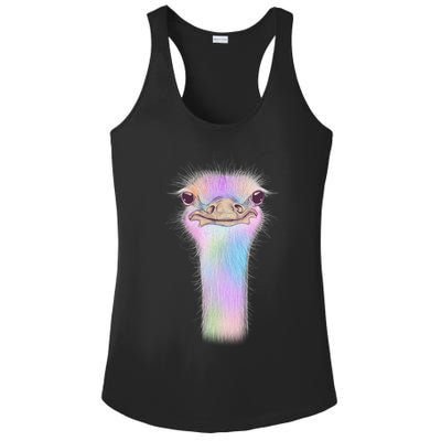 Cute Colorful Pastel Ostrich Ladies PosiCharge Competitor Racerback Tank